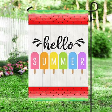 Discover Hello Summer Ice Cream Watermelon Flag