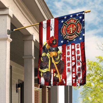 Discover Firefighter - Honor Respect Courage Flag
