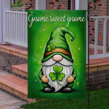 Discover Irish St. Patrick's Day Gnome Sweet Gnome Flag