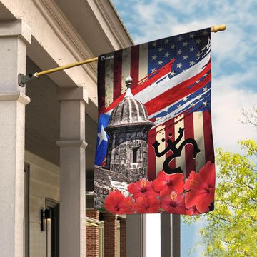 Discover Puerto Rico American Flag