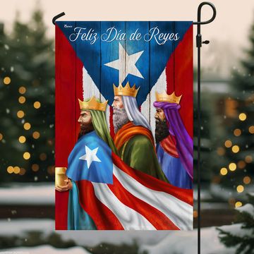 Discover Three Kings Puerto Rico Feliz Día de Reyes Flag