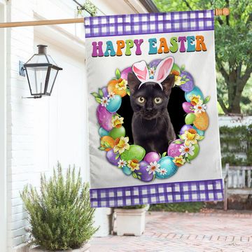 Discover Happy Easter Black Cat Flag