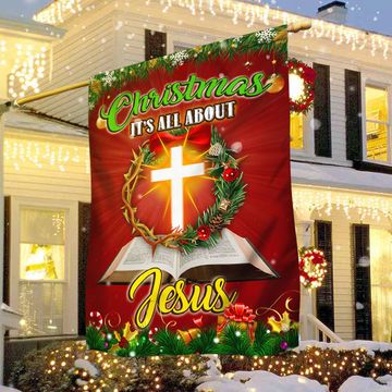 Discover Christmas It's All About Jesus Flag