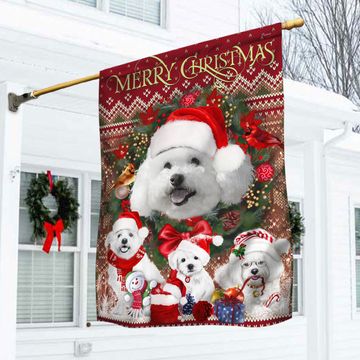 Discover Christmas Begins With Bichon Frise Flag