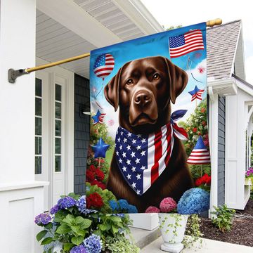Discover Chocolate Labrador Retriever Dog 4th Of july Flag