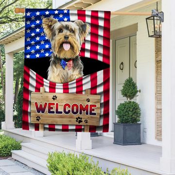 Discover Flagwix American Flag - Yorkshire Terrier Dog Welcome 4th of july American Flag TQN1135Fv4