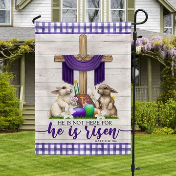 Discover Easter Jesus Rabbit He Is Not Here For He Is Risen Flag
