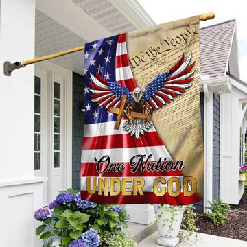 Discover One Nation Under God Patriotic Eagle Cross Flag