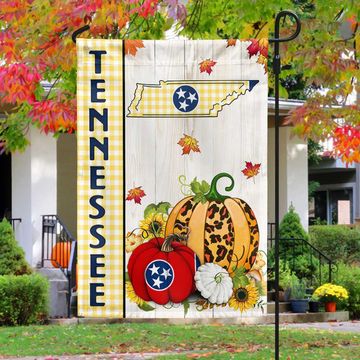 Discover Tennessee State Fall Thanksgiving Pumpkins Flag MLN1737Fv1