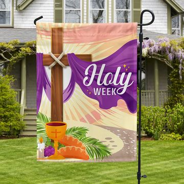 Discover Holy Week Easter Cross Christian Flag