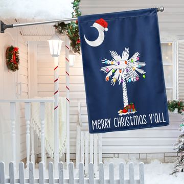 Discover South Carolina Christmas Flag Merry Christmas Y'all 3-Day Shipping