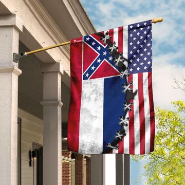Discover Mississippi And American Flag