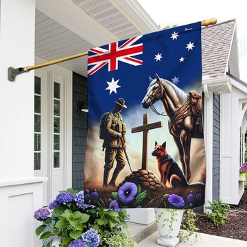 Discover FLAGWIX Anzac Day Animals in War Purple Poppy Australian Flag