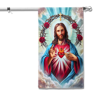 Discover The Sacred Heart of Jesus Religious Flag