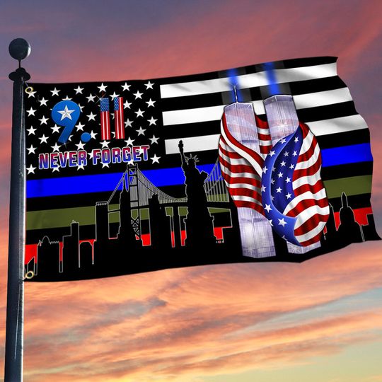 911 Patriot Day Grommet Flag September 11 Attacks Never Forget 9/11