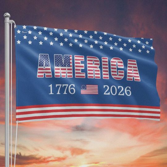 250th Anniversary Grommet Flag - 4th of July 2026 Decorative Flag