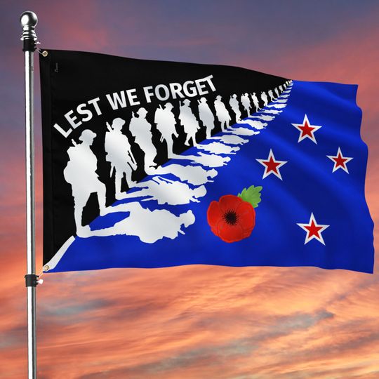 New Zealand Lest We Forget Grommet Flag