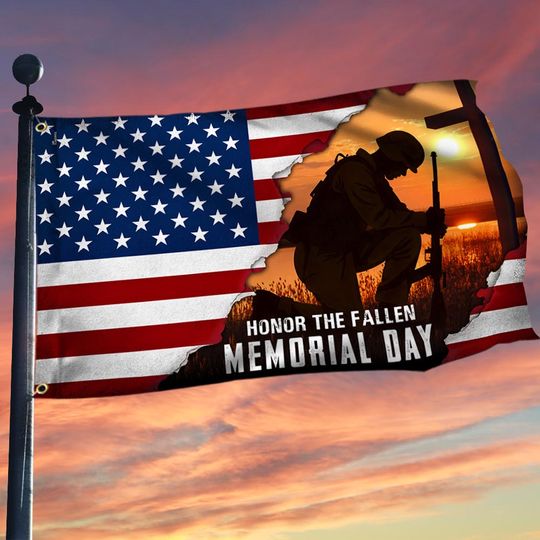 Memorial Day US Veteran Honor The Fallen Grommet Flag