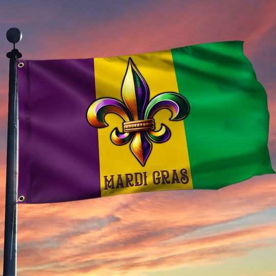 Mardi Gras Grommet Flag, New Orleans Mardi Gras