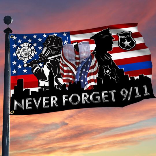 911 Patriot Day Grommet Flag September 11 Attacks Never Forget  9/11