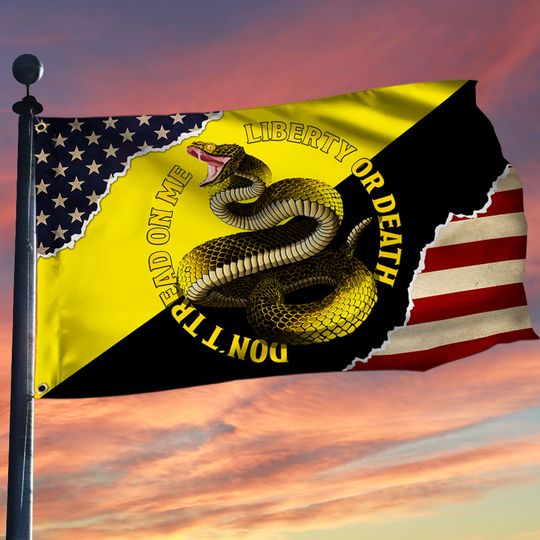 American Gadsden Grommet Flag Liberty Or Death Don't Tread On Me