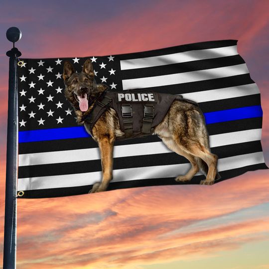 German Shepherd Dog Unit K-9 Grommet Flag