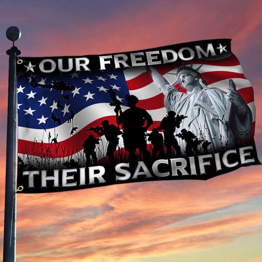 Memorial Day Grommet Flag Our Freedom Their Sacrifice U.S. Veteran