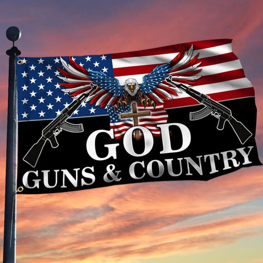 God Guns & Country Eagle Grommet Flag