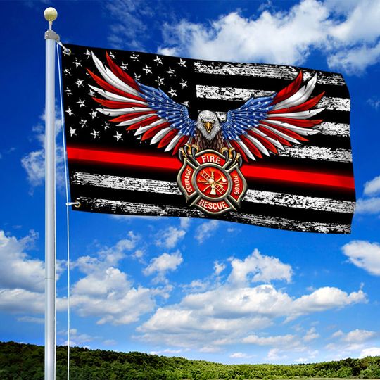 Firefighter Flag Back The Red