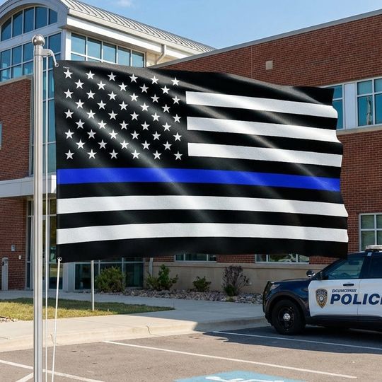 The Thin Blue Line American Grommet Flag