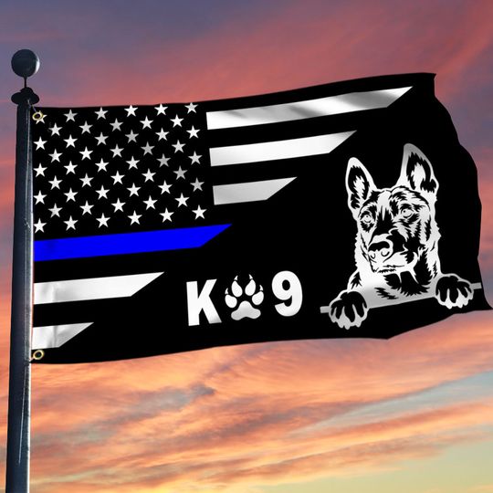 Belgium Malinois Flag K9 Police Dog Grommet Flag