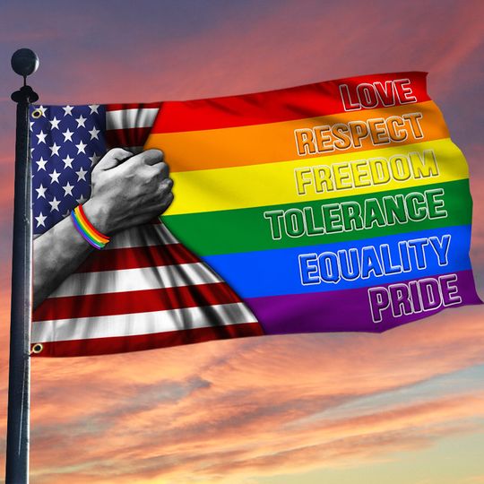 LGBT Grommet Flag Love Respect Freedom Tollerance Equality Pride