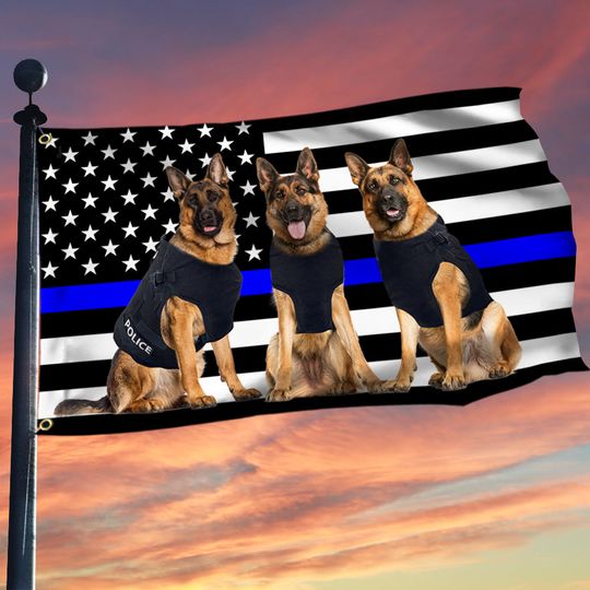 Police Dog Flag German Shepherd K9 Police Grommet Flag