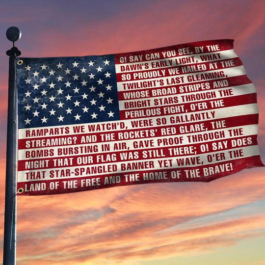 Flagwix American Flag - American Flag The Star-Spangled Banner, National Anthem Of The United States Grommet Flag