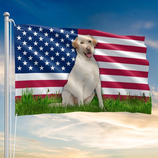 White Labrador Retriever American Grommet Flag