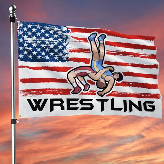 Wrestling American Grommet Flag
