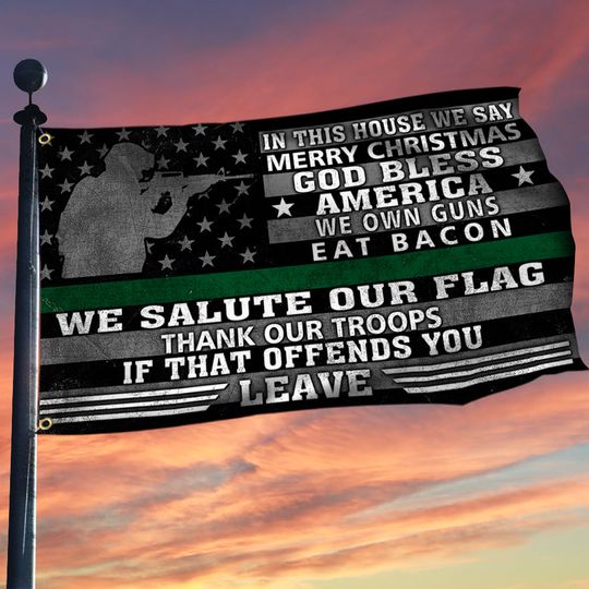 Veteran Grommet Flag Thin Green Line Patriotism