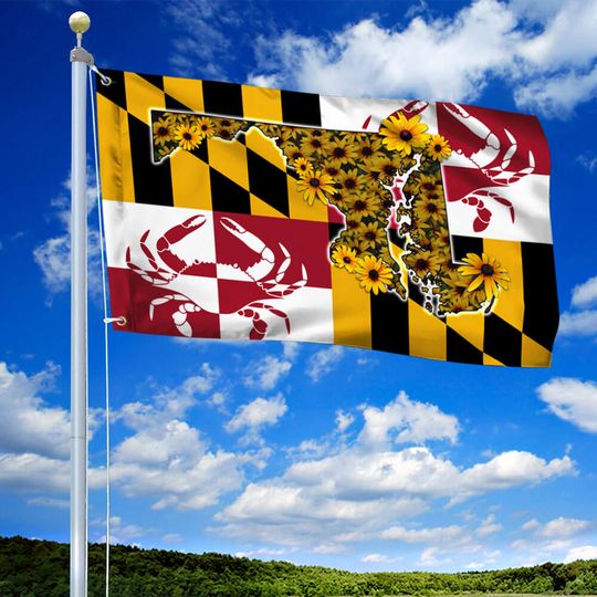 Maryland Flag State Of Mind. Black-eyed Susan Grommet Flag