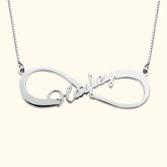 Gifts for Women Her Custom 1 - 8 Names Infinity Love Necklace