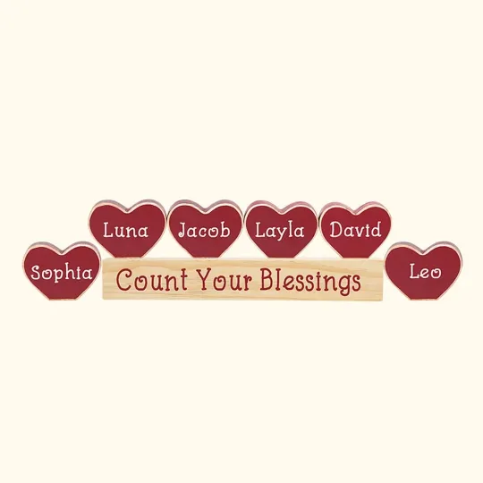 Women's Heart Count Your Blessings Set with Kid's Name