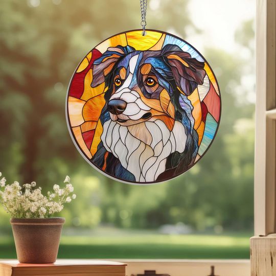 Border Collie Dog Suncatcher Acrylic Hanging