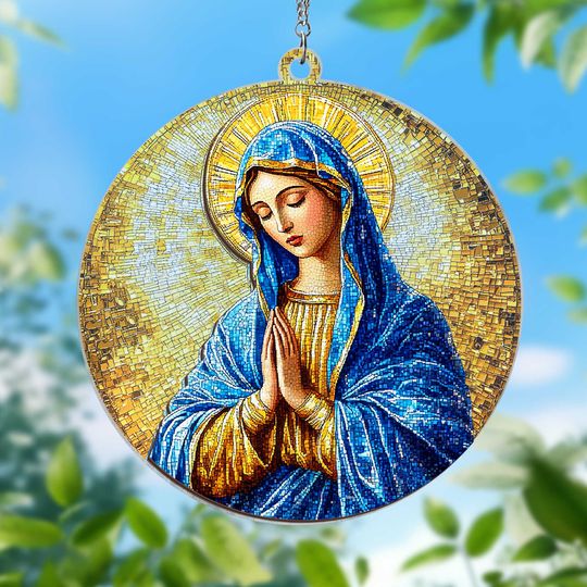 Virgin Mary Praying 2 Layered Hanging Suncatcher