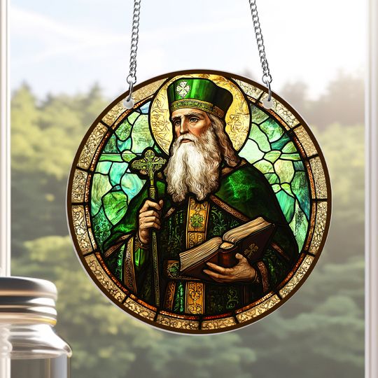 Saint Patrick St. Patrick's Day Suncatcher Acrylic Hanging Sign