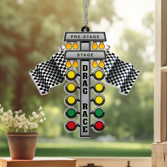 Drag Racing Acrylic Suncatcher Hanging Sign