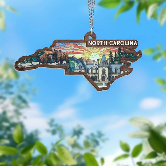 Gift for North Carolina, North Carolina Suncatcher Window Hanging