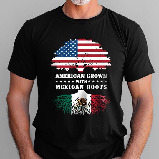 American Grown With Mexican Roots American Mexico Tshirt