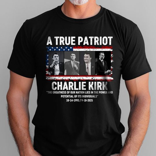 Charlie Kirk Tribute T-Shirt - USA Flag Patriot Memorial Shirt