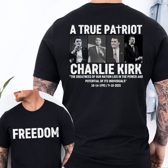 Patriotic Charlie Kirk Memorial T-shirt | A True Patriot Tribute Shirt