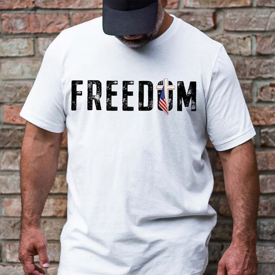 Charlie Kirk Freedom Patriotic Cross Freedom T-Shirt