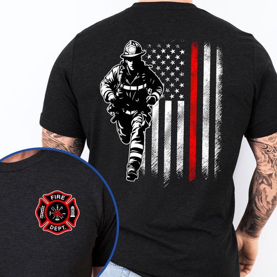 US Firefighter The Thin Red Line T-shirt